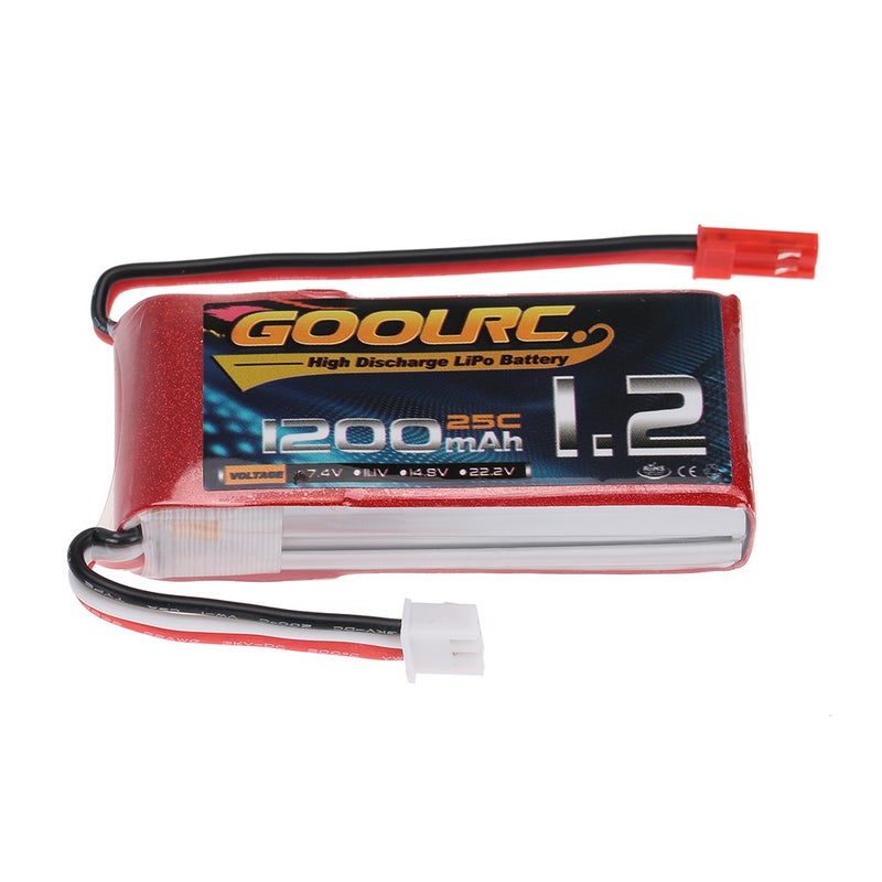 GoolRC - 2S 7.4V 1200mAh 25C Li-Po Battery With JST Plug 10.5 x 4 x 5.5cm - Image 1