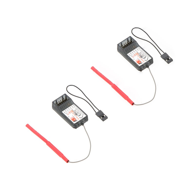 Flysky - 2-Piece FS-R6B 2.4Ghz 6CH Receiver For FlySky Transmitter 10 x 2.5 x 10cm - Image 1