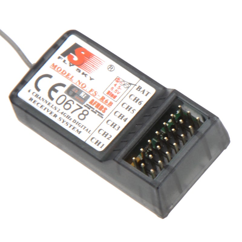 Flysky - 2-Piece FS-R6B 2.4Ghz 6CH Receiver For FlySky Transmitter 10 x 2.5 x 10cm - Image 1