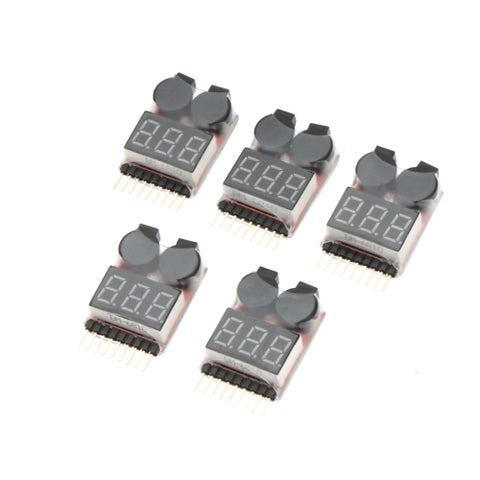 5-Piece 1-8S Indicator RC Li-ion Lipo Battery Tester Set 9 x 4 x 5cm