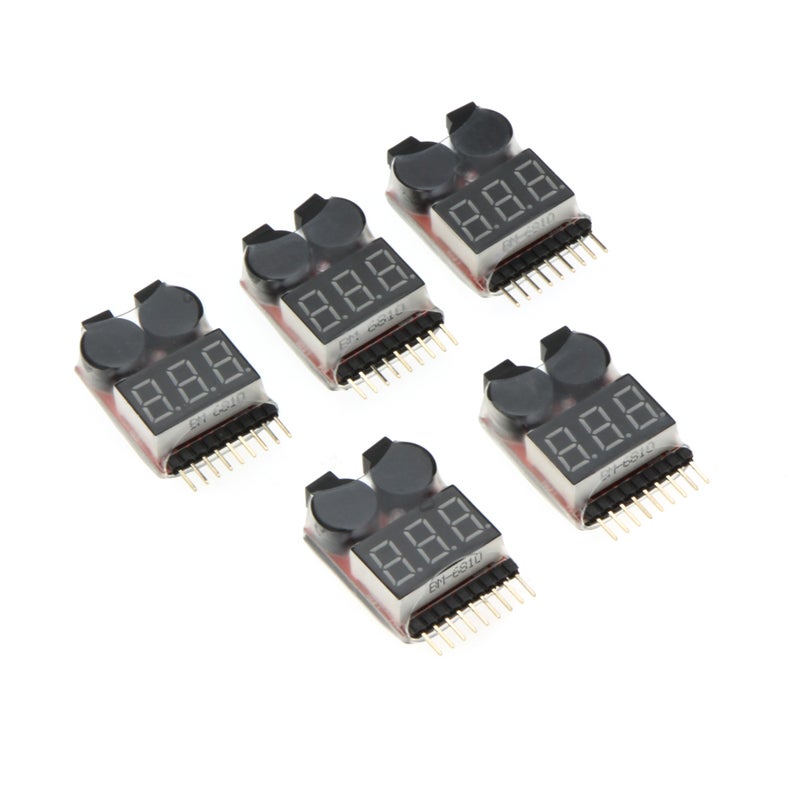 null - 5-Piece 1-8S Indicator RC Li-ion Lipo Battery Tester Set 9 x 4 x 5cm - Image 1