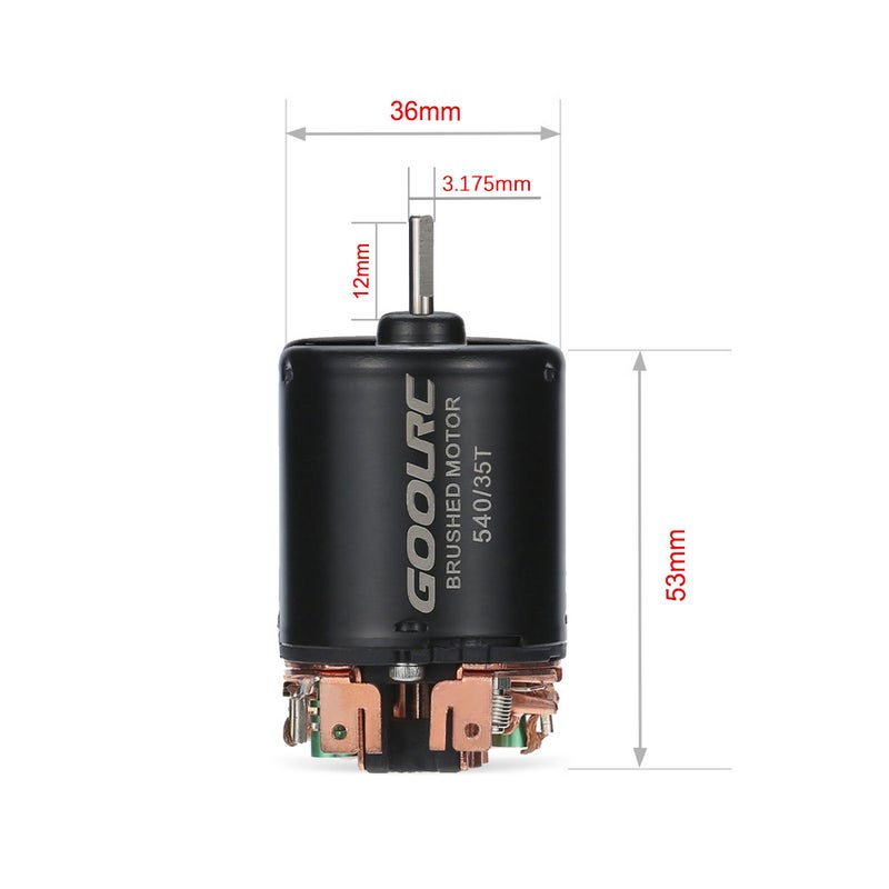GoolRC 540 35T 4 Poles Brushed Motor And 60A Waterproof ESC 10.2 x 6 x 8cm  - Image 4