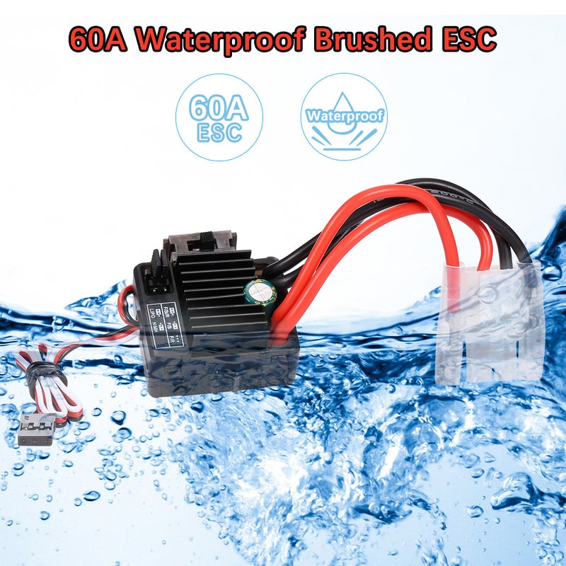 GoolRC 540 35T 4 Poles Brushed Motor And 60A Waterproof ESC 10.2 x 6 x 8cm  - Image 3