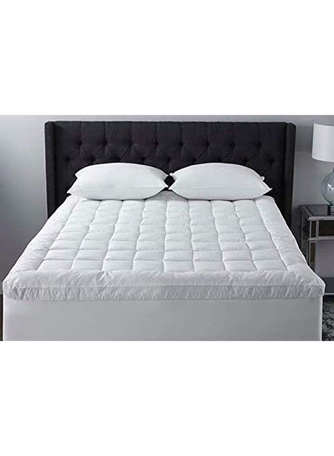 Soft Single Size Mattress Topper Microfiber White 100x200x5cm