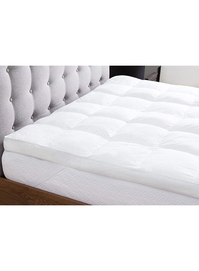 Generic Soft Mattress Topper Microfiber White 160x200x5cm  - Image 2