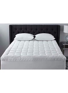 King Size Soft Mattress Topper Microfiber White 180x200x5cm - v1603971961/N41326421A_1