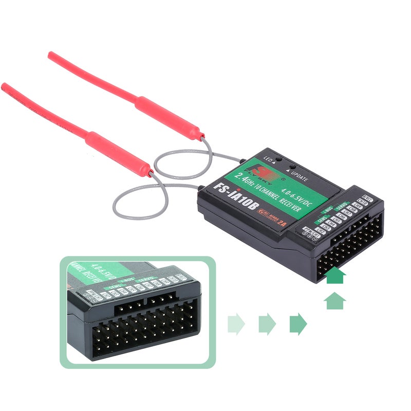 Flysky - FS-iA10B Receiver 2.4G 10CH For Flysky Transmitter 10 x 2 x 5cm - Image 1