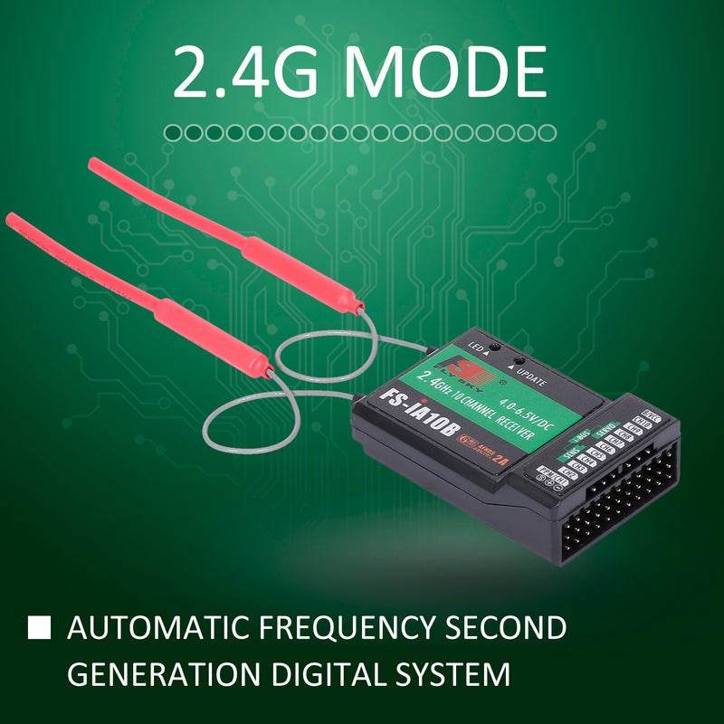 Flysky - FS-iA10B Receiver 2.4G 10CH For Flysky Transmitter 10 x 2 x 5cm - Image 1