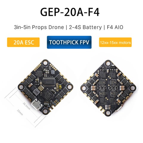 GEP-20A-F4 Brushless Flight Controller For RC DIY FPV Racing Drone Support 15 x 1 x 8cm