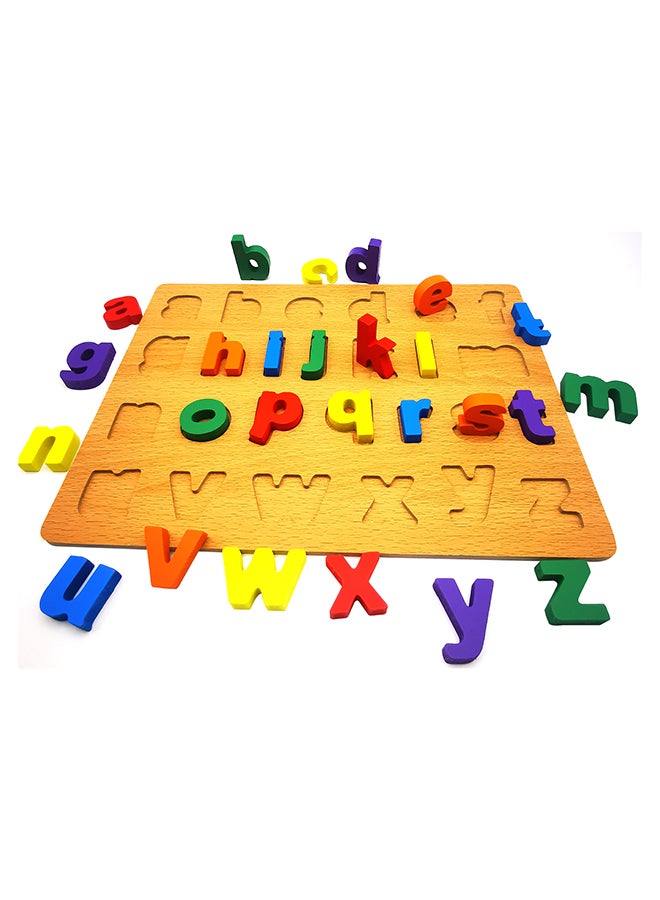 asmat Wooden 26 Alphabet Puzzle For Kids Early Education Lower Case Letters Block Board 30 x 23cm - Image 3