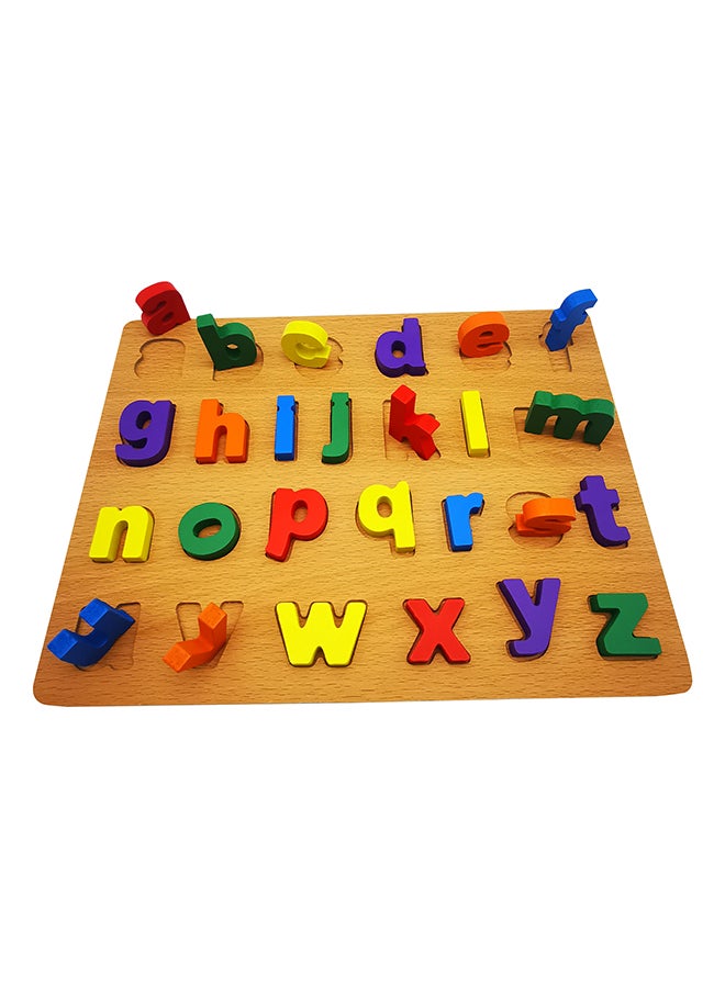 asmat Wooden 26 Alphabet Puzzle For Kids Early Education Lower Case Letters Block Board 30 x 23cm - Image 2