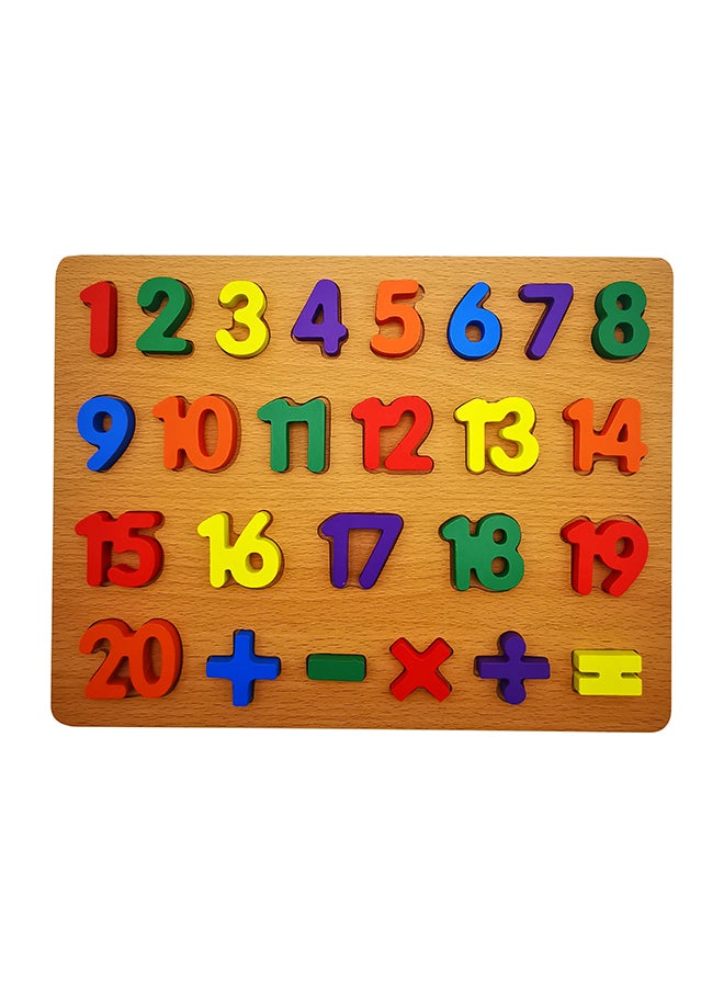 asmat Wooden Numbers Baby Early Education Learning Tool 30 x 23cm - Image 1