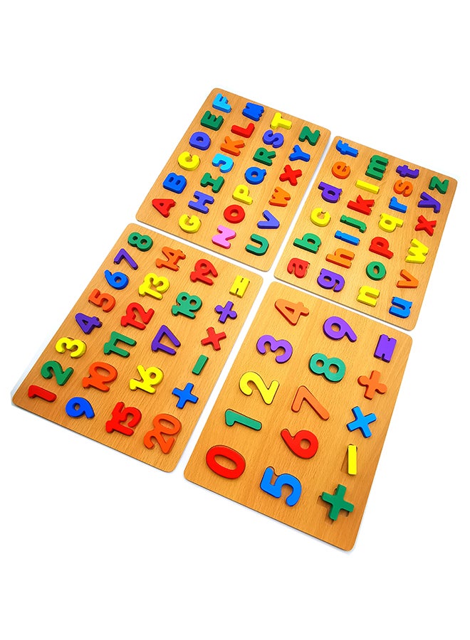 asmat Wooden Toys Early Learning Jigsaw Letter Alphabet Number Shape Puzzle Preschool Educational Toys 30 x 23cm - Image 2