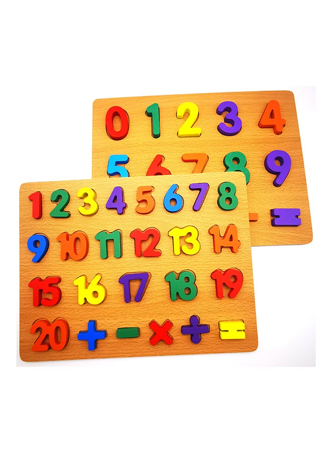 asmat Set Of 2 Wooden Numbers Puzzle Toys For Kids Preschool Learning 30 x 23cm - Image 2