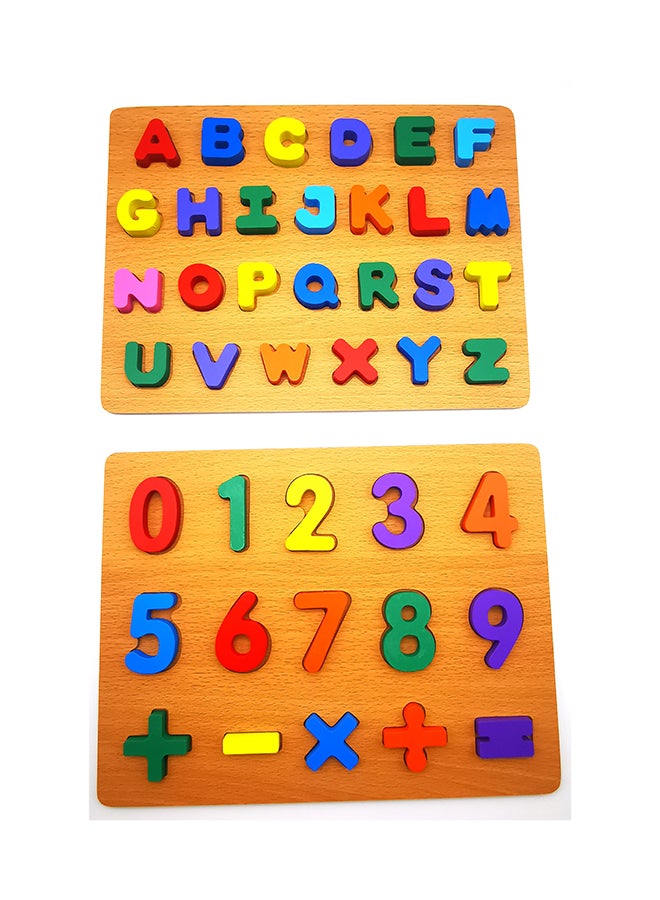 asmat Early Learning Toy Alphabet Number Puzzle Preschool Educational Baby Toys 30 x 23cm - Image 1