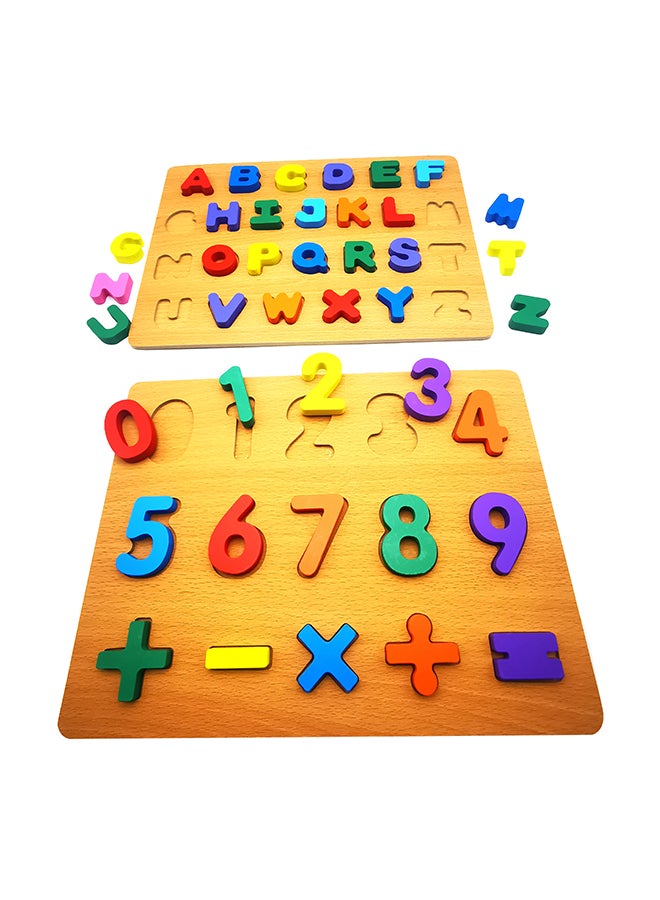 asmat Early Learning Toy Alphabet Number Puzzle Preschool Educational Baby Toys 30 x 23cm - Image 2