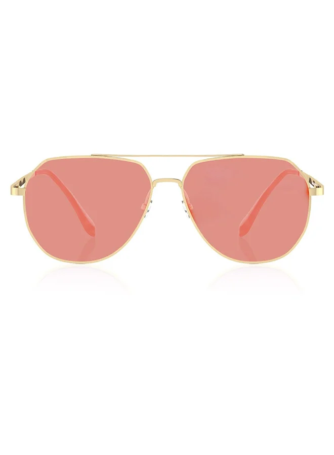 fastrack Gold Aviator Unisex Sunglasses (M186YL4|58)
