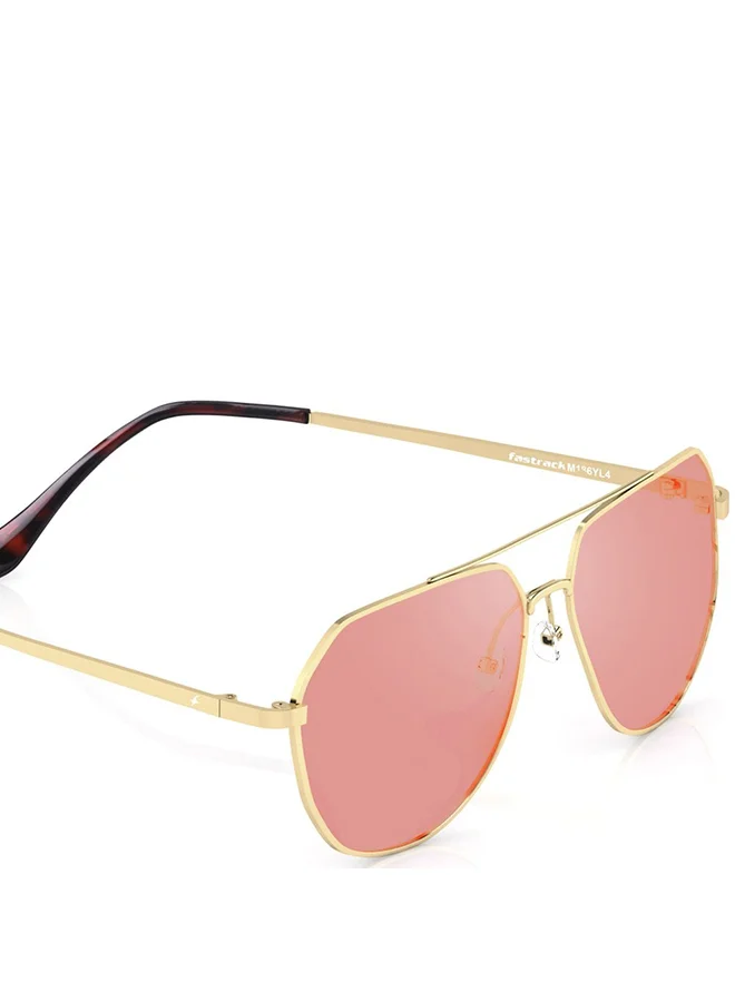 fastrack Gold Aviator Unisex Sunglasses (M186YL4|58)