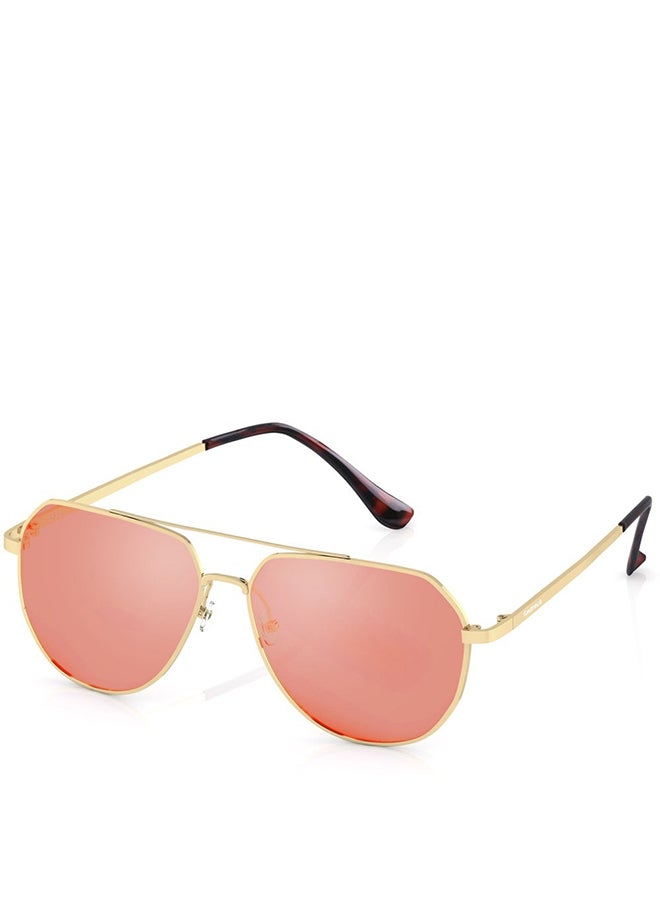 فاستراك نظارة شمسية بايلوت بإطار مضلع وعدسات واقية من الأشعة فوق البنفسجية - مقاس العدسة: 58 مم للرجال - Image 3