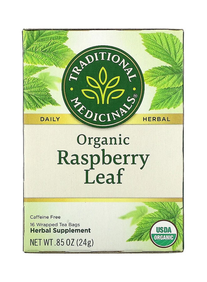 Traditional Medicinals Organic Raspberry Leaf Herbal Tea 16 Count 0.85ounce  - Image 1