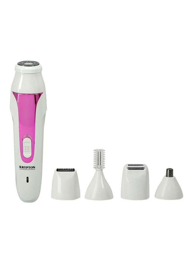KRYPTON 5-In-1 Portable Hair Trimmer Shaver Pink/White  - Image 1
