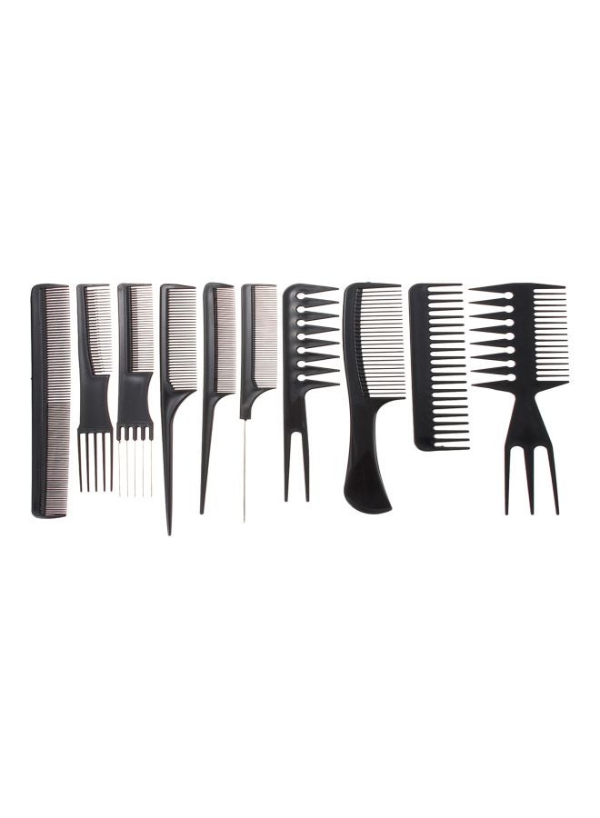 Pack Of 10 Hair Cutting And Styling Comb Black