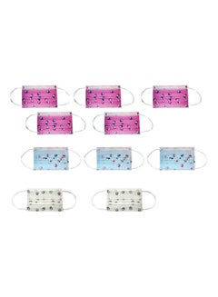 HYPHEN 10-Piece Printed Disposable Face Mask Multicolour 14.5cm  - Image 1