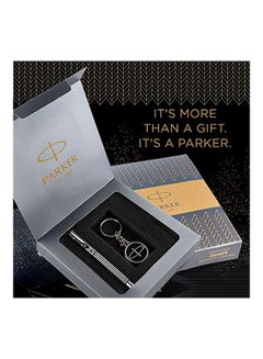 PARKER 2-Piece Vector Roller Ball Pen With Key Chain Black/White  - Image 5