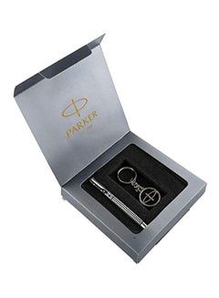 PARKER 2-Piece Vector Roller Ball Pen With Key Chain Black/White  - Image 3