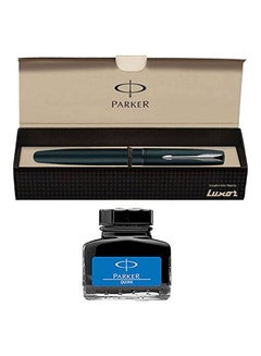 PARKER 2-Piece Frontier CT Fountain Pen With Quink Ink Bottle Black  - Image 2