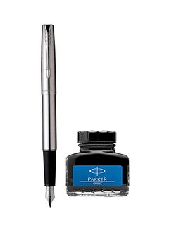 Frontier Fountain Pen And Quink Ink Bottle Blue