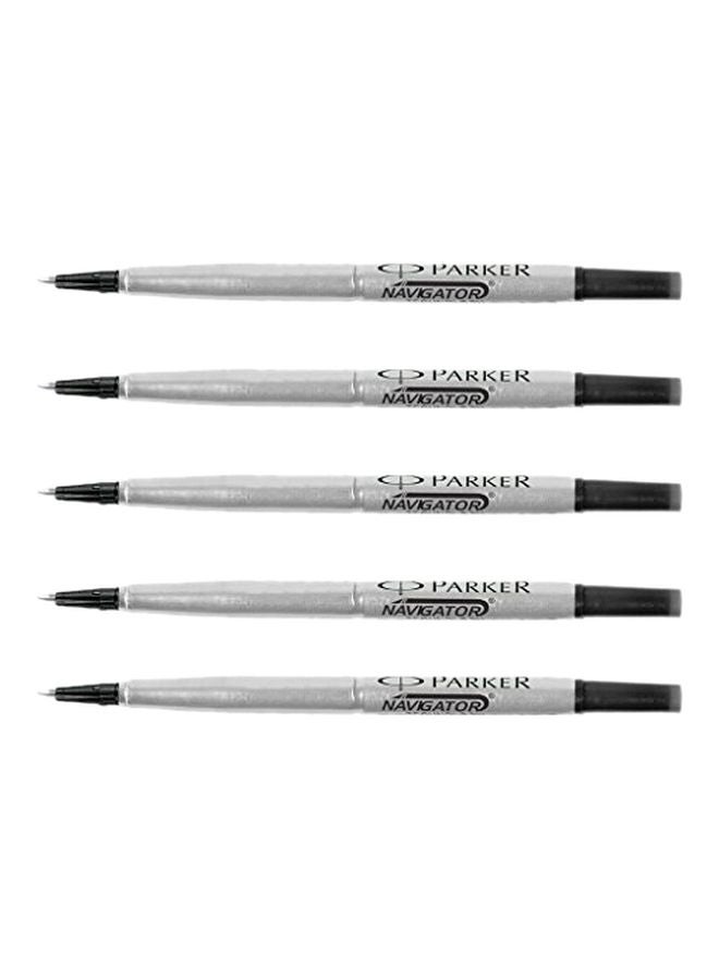 PARKER - Pack Of 5 Navigator Rollerball Pen Refill Black - Image 1
