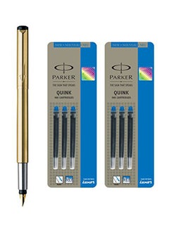 PARKER Vector Gt Fountain Pen And Quink Ink Cartridge Set Blue 