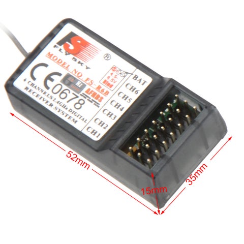 FS-R6B 2.4Ghz 6CH Receiver For TH9X FS-CT6B FS-T6 Transmitter 7cm