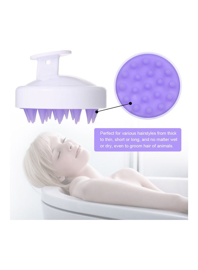 فرشاة شامبو لتدليك الرأس مصنوعة من السيليكون أبيض - Image 5
