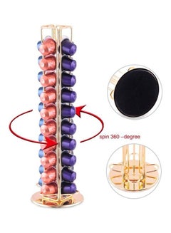 Lushh 40-Piece Nespresso Coffee Capsule Holder Gold 36.5x11x5x5cm  - Image 2