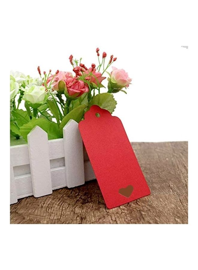 Premify 200-Pieces Craft Paper Gift Tags With Natural Jute Twine Red/Brown - Image 3