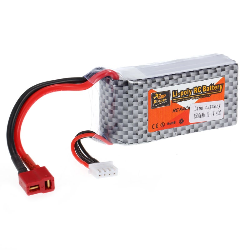 ZOP POWER - 3S 11.1V 1500mAh 40C T Plug LiPo Battery For Racing Quadcopter RC Car Boat 10.4cm - Image 1
