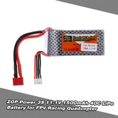 3S 11.1V 1500mAh 40C T Plug LiPo Battery For Racing Quadcopter RC Car Boat 10.4cm