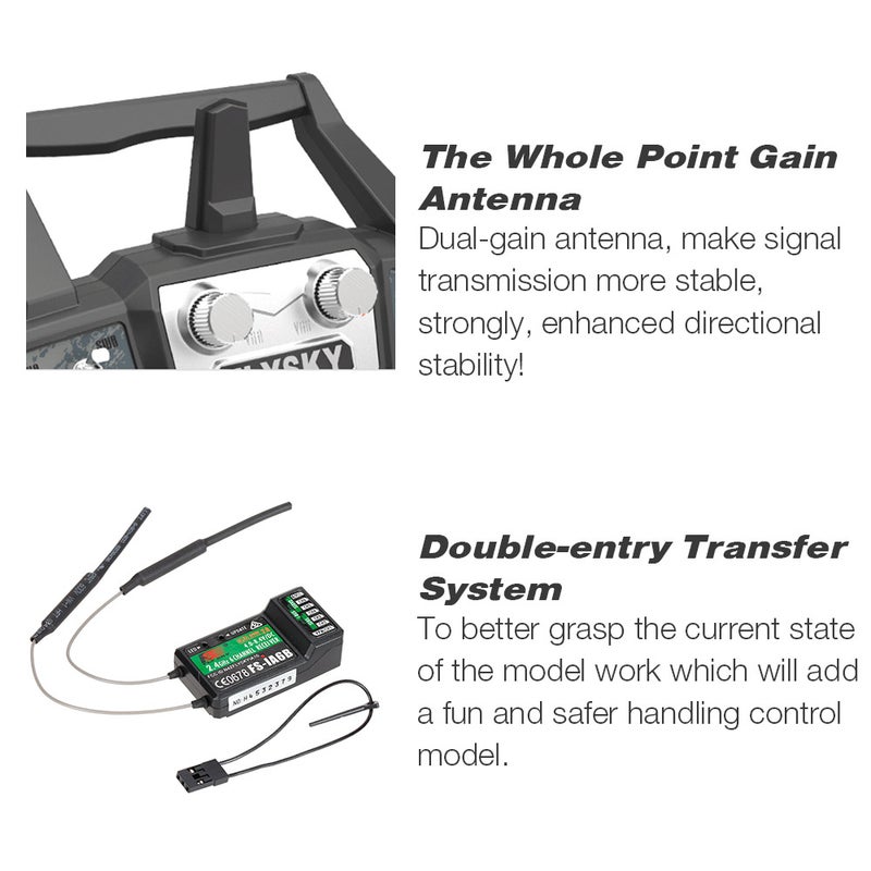 FS-i6X 2.4GHz 10CH AFHDS 2A RC Transmitter With FS-iA6B Receiver For Drone Airplane Helicopter 23.2cm