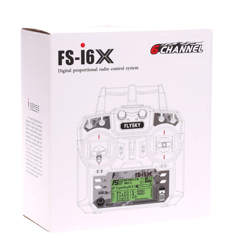 FS-i6X 2.4GHz 10CH AFHDS 2A RC Transmitter With FS-iA6B Receiver For Drone Airplane Helicopter 23.2cm