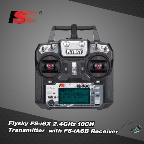 FS-i6X 2.4GHz 10CH AFHDS 2A RC Transmitter With FS-iA6B Receiver For Drone Airplane Helicopter 23.2cm