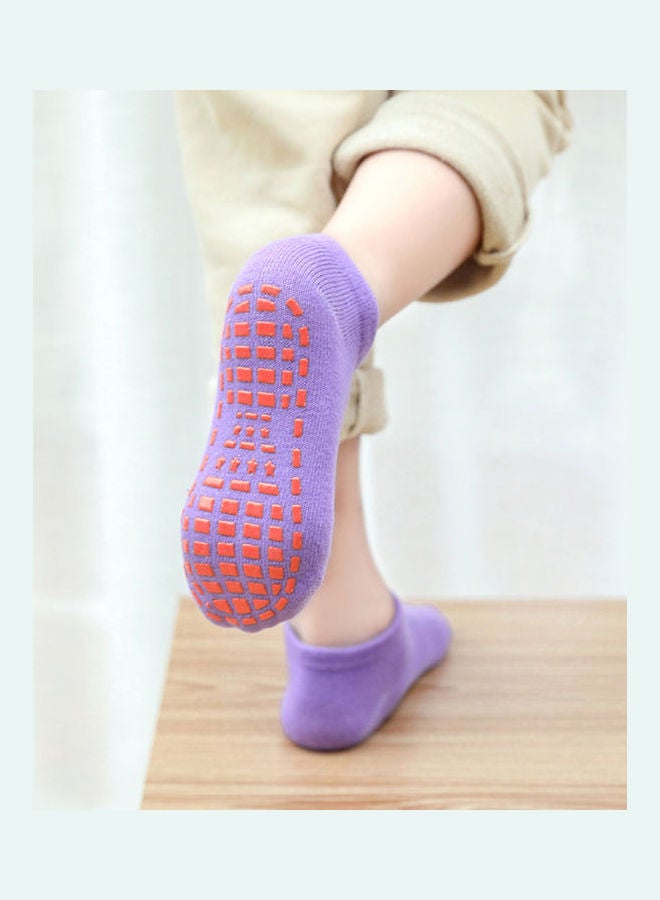 Solid Color Kids Girl Boy Anti Slip Breathable Elastic Sports Ankle Floor Socks Yellow  - Image 5