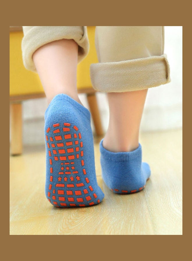 Solid Color Kids Girl Boy Anti Slip Breathable Elastic Sports Ankle Floor Socks Red  - Image 4