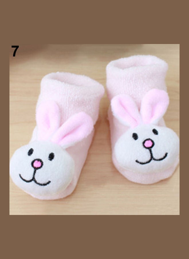 Animal Cartoon Slippers 07-Pink Rabbit - Image 1