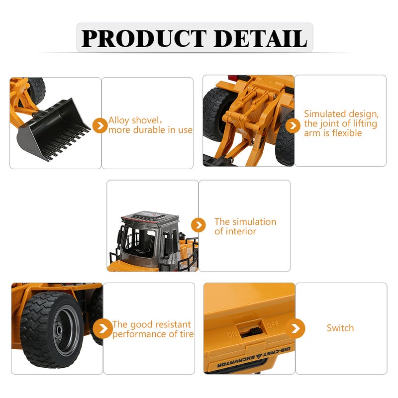 Hui Na Toys NO.1520 2.4G 6CH Mini RC Bulldozer Engineering Vehicle Truck Toys 41cm - Image 4