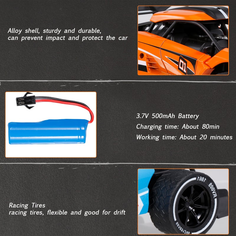 8002 1/16 2.4GHz Alloy High Speed RC Car 25.5cm