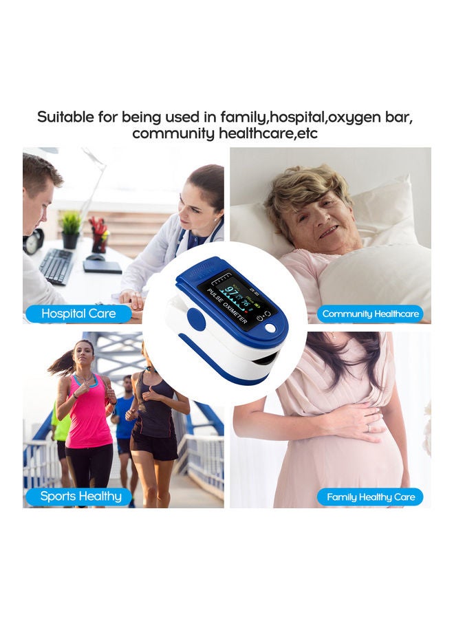 Generic Fingertip Pulse Oximeter Clip TFT LCD Display Fingertip Oximeter Mini SpO2 Monitor Oxygen Saturation Pulse Rate Monitor Portable Family Travel Oximeter with Lanyard Blue  - Image 5