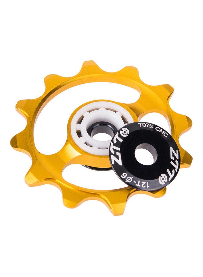 Bicycle Guide Wheel 12T Tooth Ceramic Bearing Mountain Road Vehicle Aluminum Alloy Rear Steering Wheel Bicycle Rear Derailleur Narrow Wide Ceramic Bearing 0.019kg