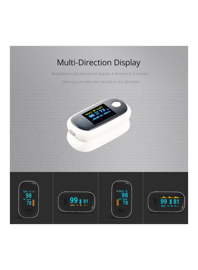 Generic - Household Finger Oximeter Pulse Rate Perfusion Index SPO2 Blood-oxygen Data Measurement OLED Display with Automatic Shutdown Function White - Image 1